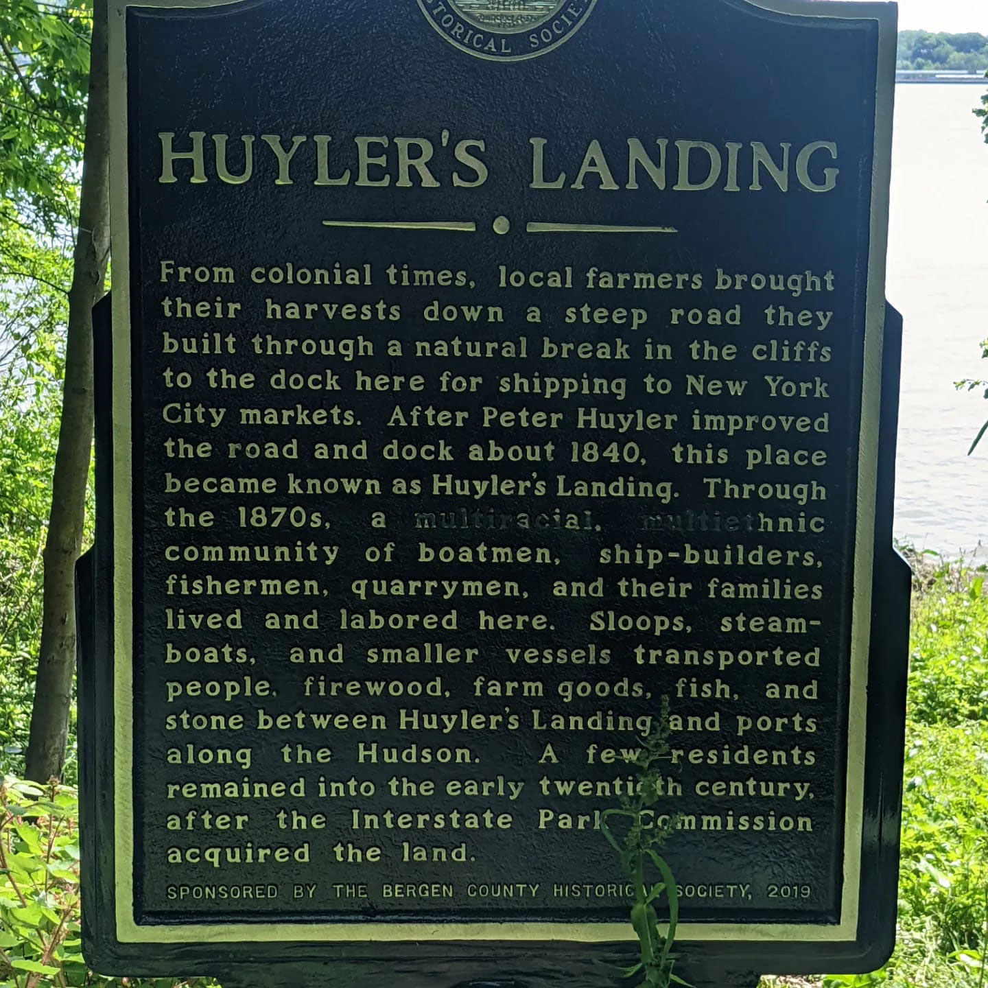 Vandalism on the Huyler Landing historic marker
