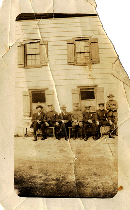 Police and Soldiers at the Kearney House, c. 1918