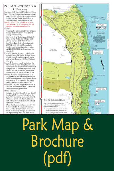 Palisades Park Trail Map In New Jersey