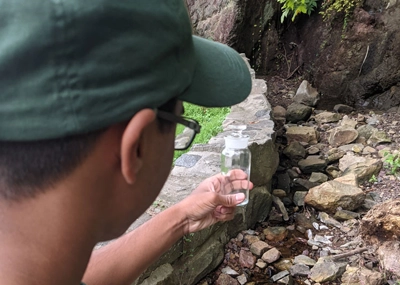 water test2 Water testing kit shown here “in use” by historic site volunteer Zack | Photo: Francesca Costa